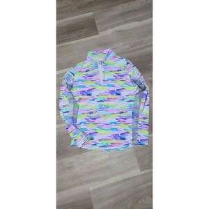 IBKUL Womens Small Mock Neck 1/4 Zip Sun Shirt UPF 50+ Long Sleeve Mesh Panels